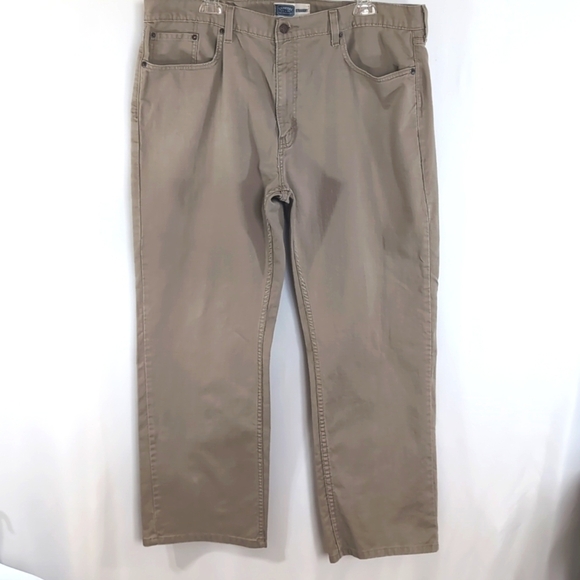 Men's Levi Strauss Signature Straight Leg Khaki Jeans 100% Cotton Denim 40 x 30 - Picture 1 of 8